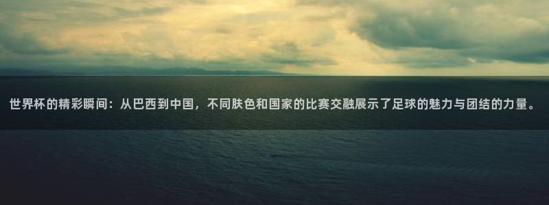 美国世界杯：世界杯的精彩瞬间：从巴西到中国，不同肤色和国家的比赛交融展示了足球的魅力与团结的力量。